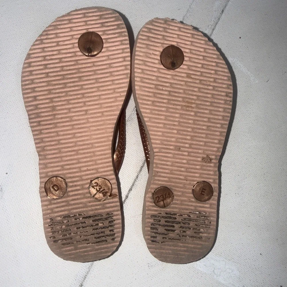 Havaianas Top Trend Pink Rose Shimmer  Flip Flop Sandals Kid's Toddler Size 9C